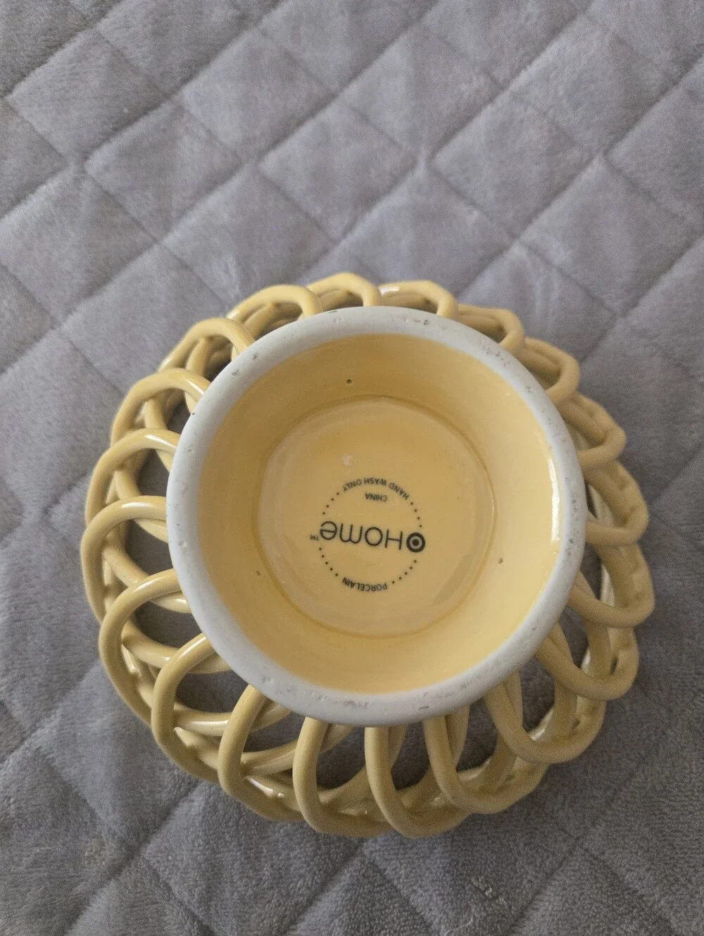 Yellow Woven Ceramic Bowl